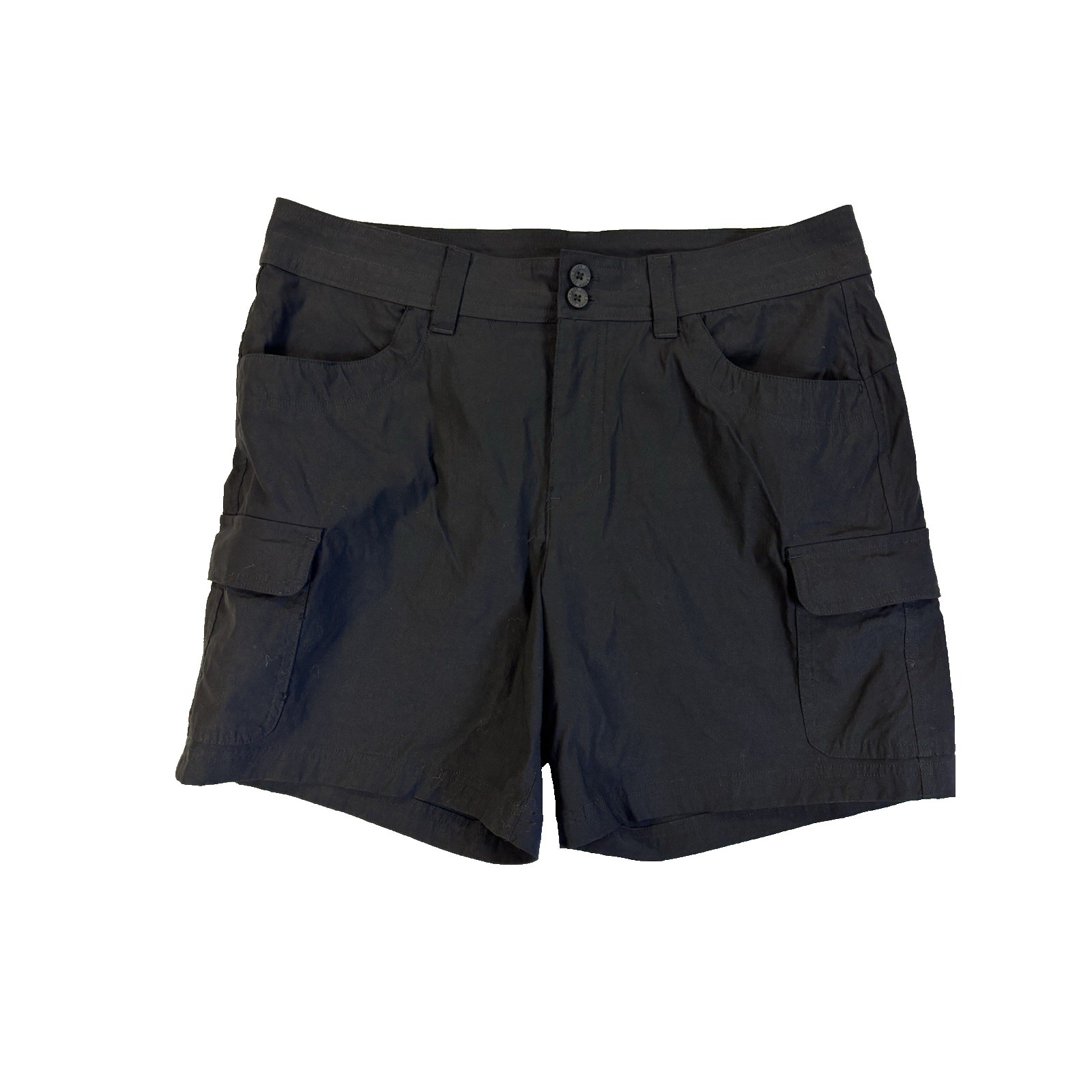 Eddie Bauer Women's 12 Black Cargo Summer Trail Shorts Hiking Outdoors Active